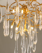 Icicle Branch Brass Crystal Chandelier by Bling Lighting Studio