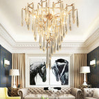 Icicle Branch Brass Crystal Chandelier by Bling Lighting Studio