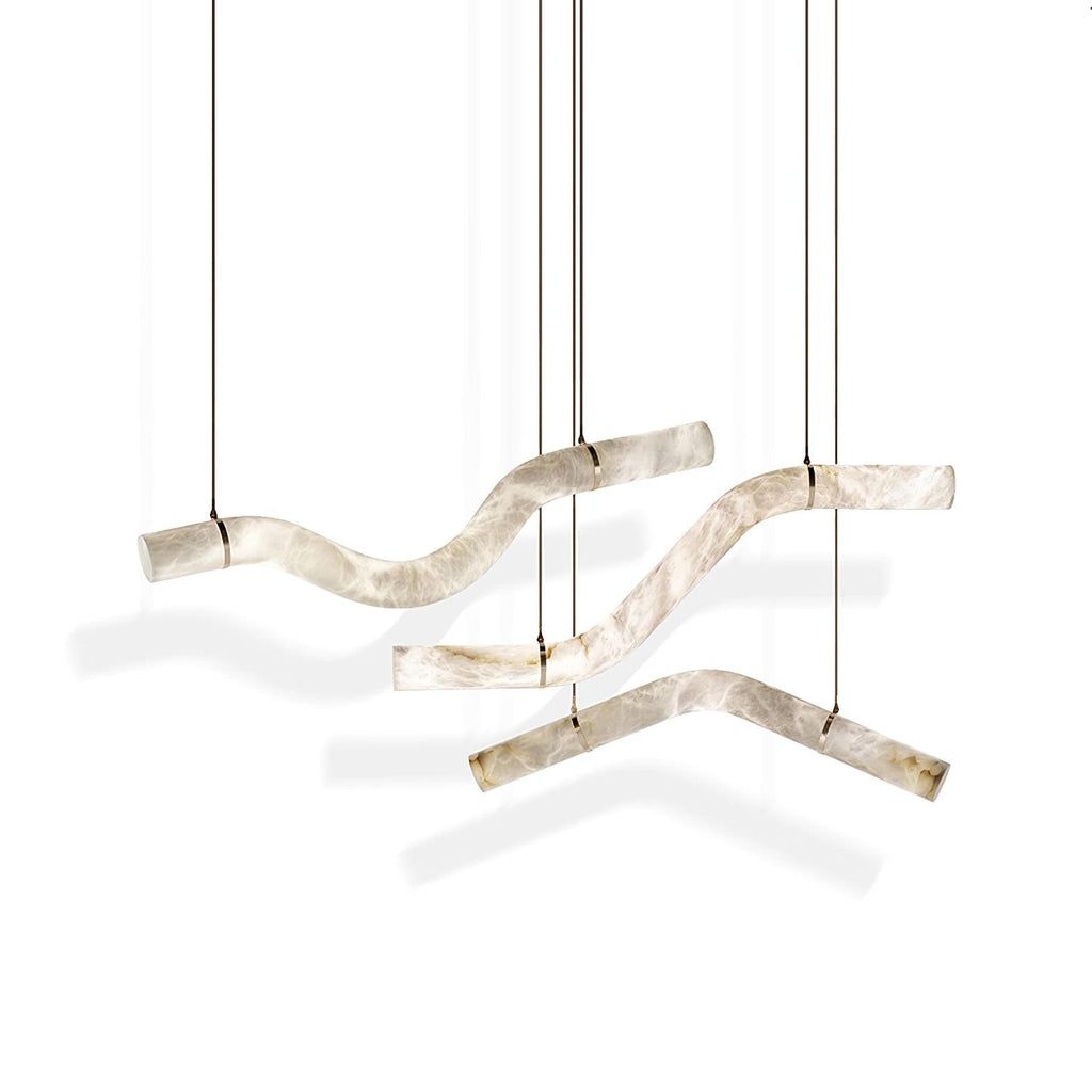 Streamlined Alabaster Pendant Lamp by Bling Lighting Studio