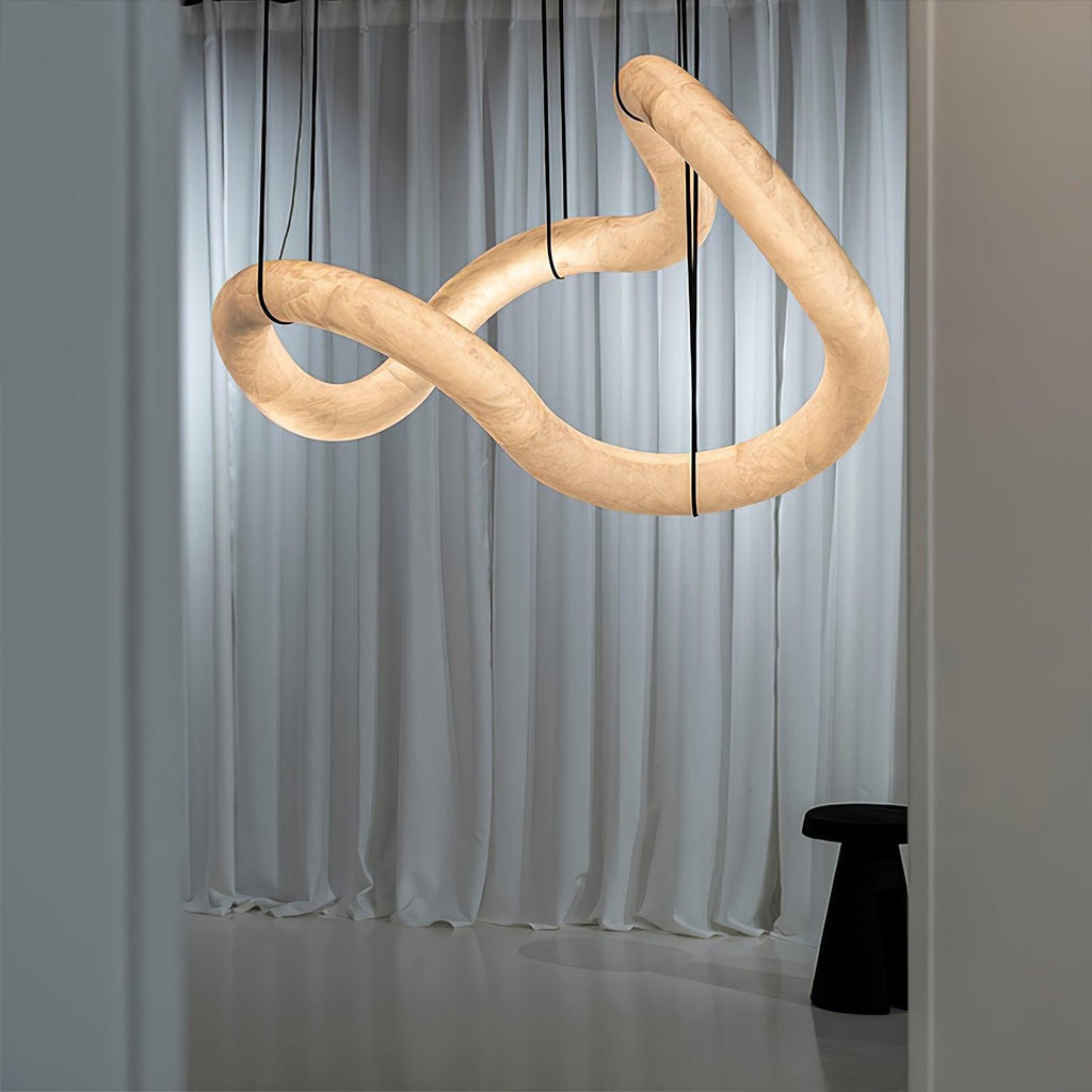 Streamlined Alabaster Pendant Lamp by Bling Lighting Studio