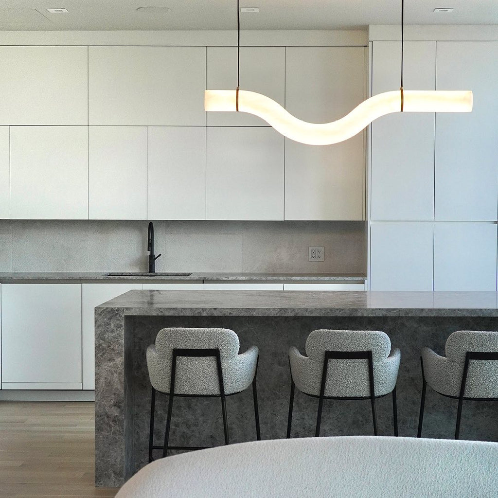 Streamlined Alabaster Pendant Lamp by Bling Lighting Studio