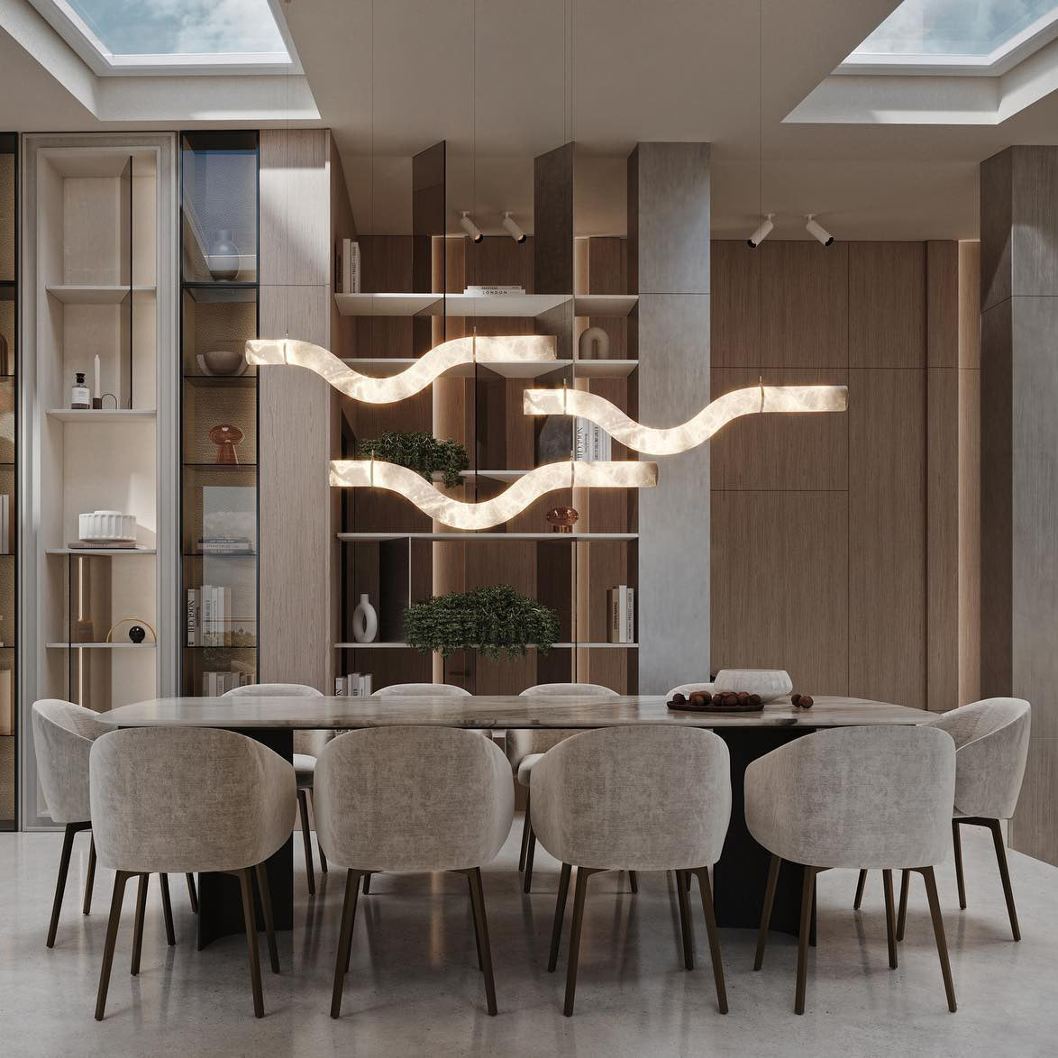 Streamlined Alabaster Pendant Lamp by Bling Lighting Studio