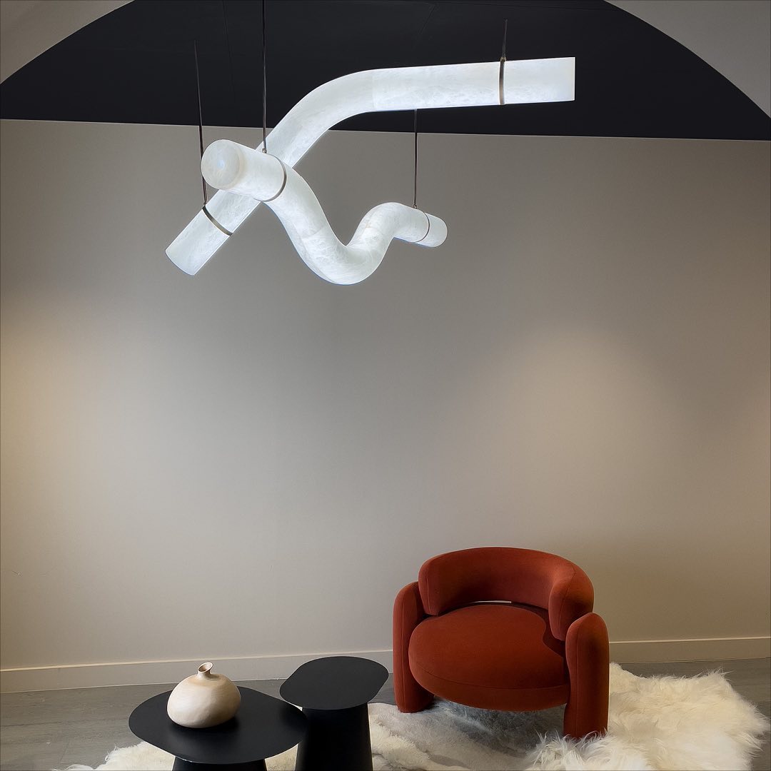Infinity Alabaster Pendant Lamp by Bling Lighting Studio