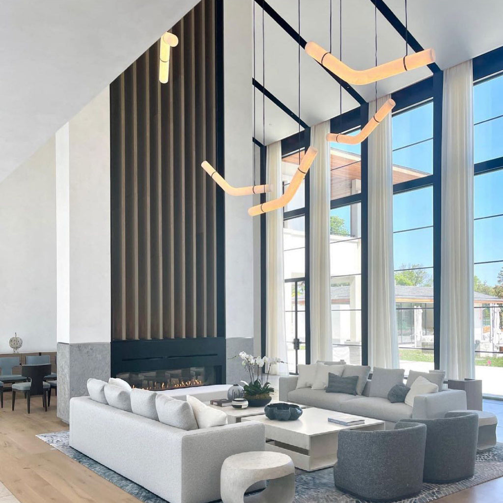 Streamlined Alabaster Pendant Lamp by Bling Lighting Studio