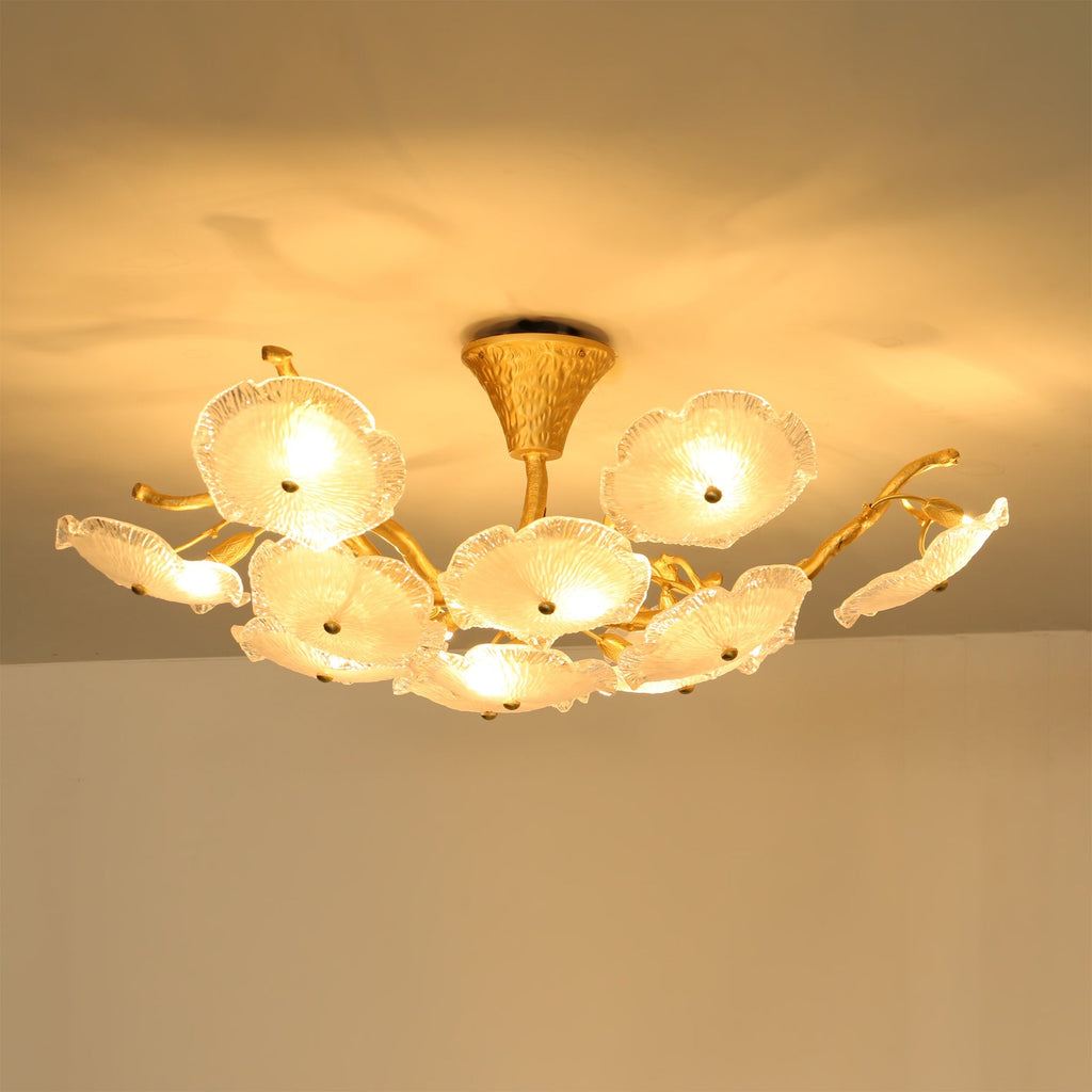 Kamal Branch Brass Crystal Flushmount by Bling Lighting Studio