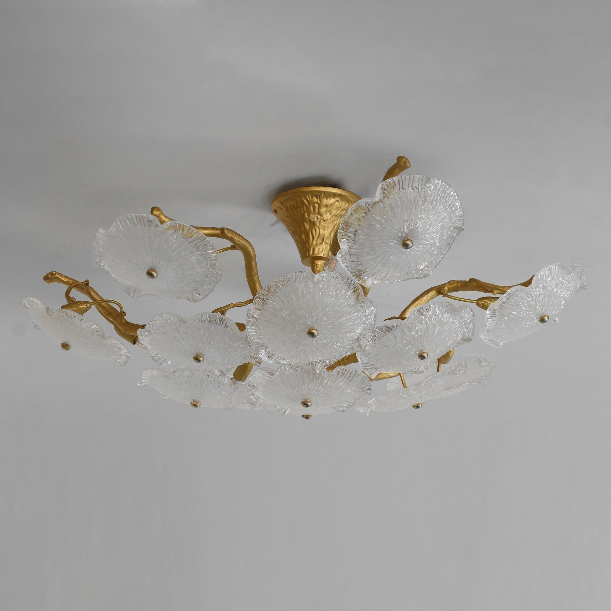 Kamal Branch Brass Crystal Flushmount by Bling Lighting Studio