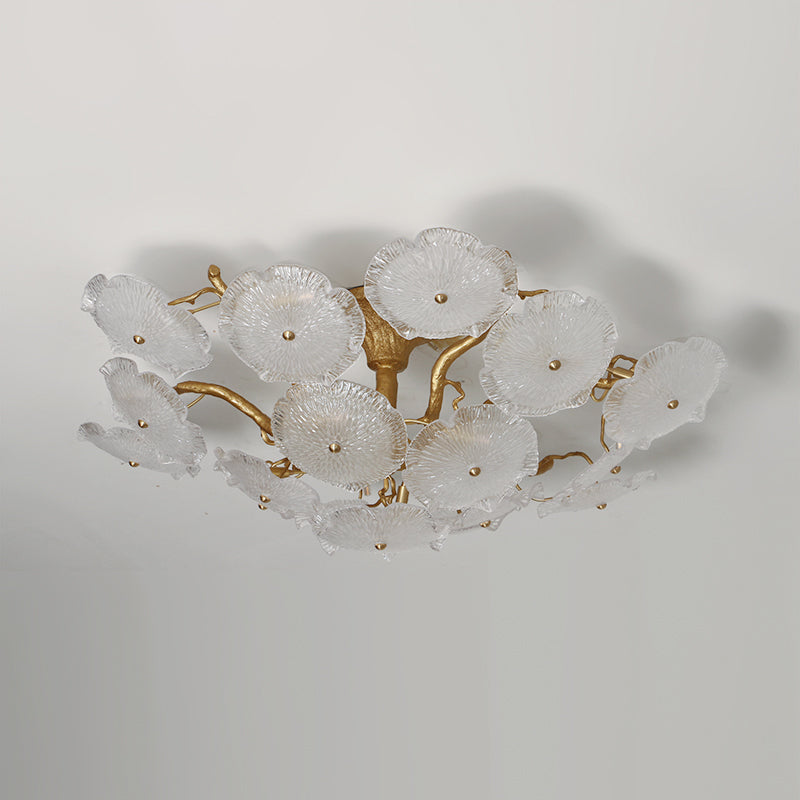 Kamal Branch Brass Crystal Flushmount by Bling Lighting Studio