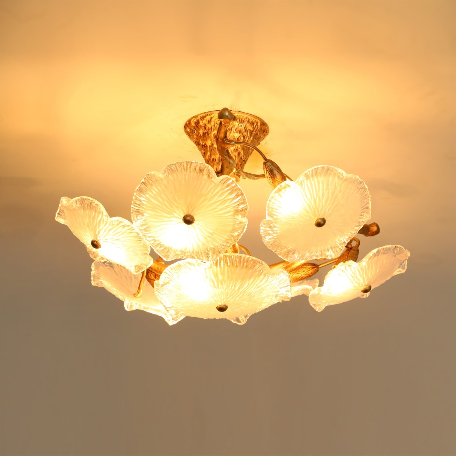 Kamal Branch Brass Crystal Flushmount by Bling Lighting Studio