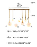 Postmodern LED Spanish Marble Chandelier Lamp in Brass for staircase by Bling Lighting Studio
