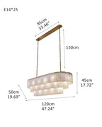 Stairwell Luxury Modern LED High Ceiling Large Alabaster Chandelier