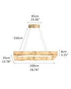 Square/Rectangle Large Alabaster Chandelier, 20" 24" 32" 40" 58" 60" 71" 79" Dia