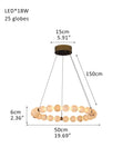 Modern Pearl Alabaster Necklace Circle Triple Chandelier with Dia 60+80+100cm by Bling Lighting Studio