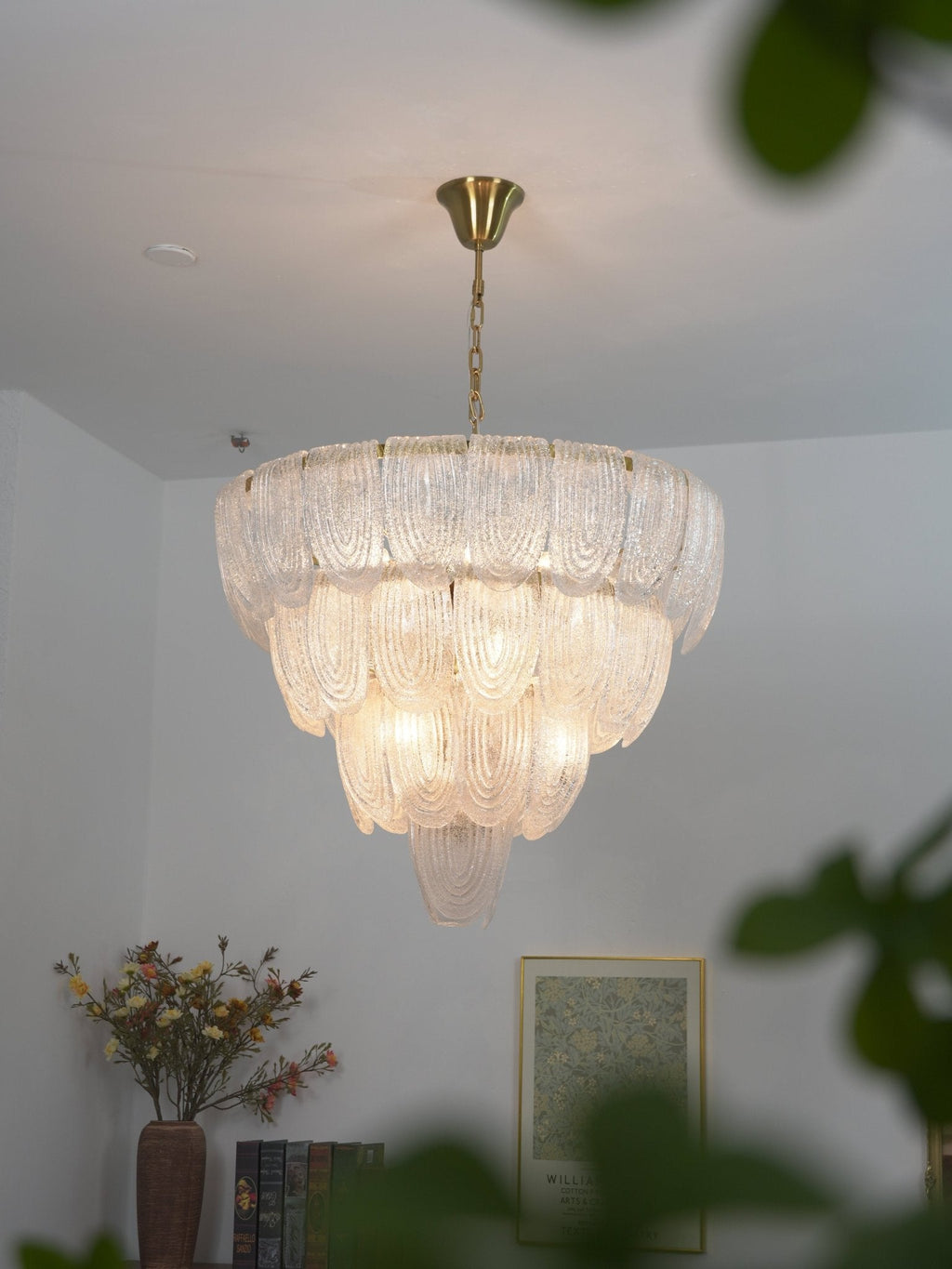 Layered Murano Glass Petal Chandelier