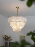 Layered Murano Glass Petal Chandelier