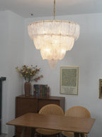 Layered Murano Glass Petal Chandelier