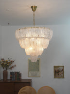 Layered Murano Glass Petal Chandelier