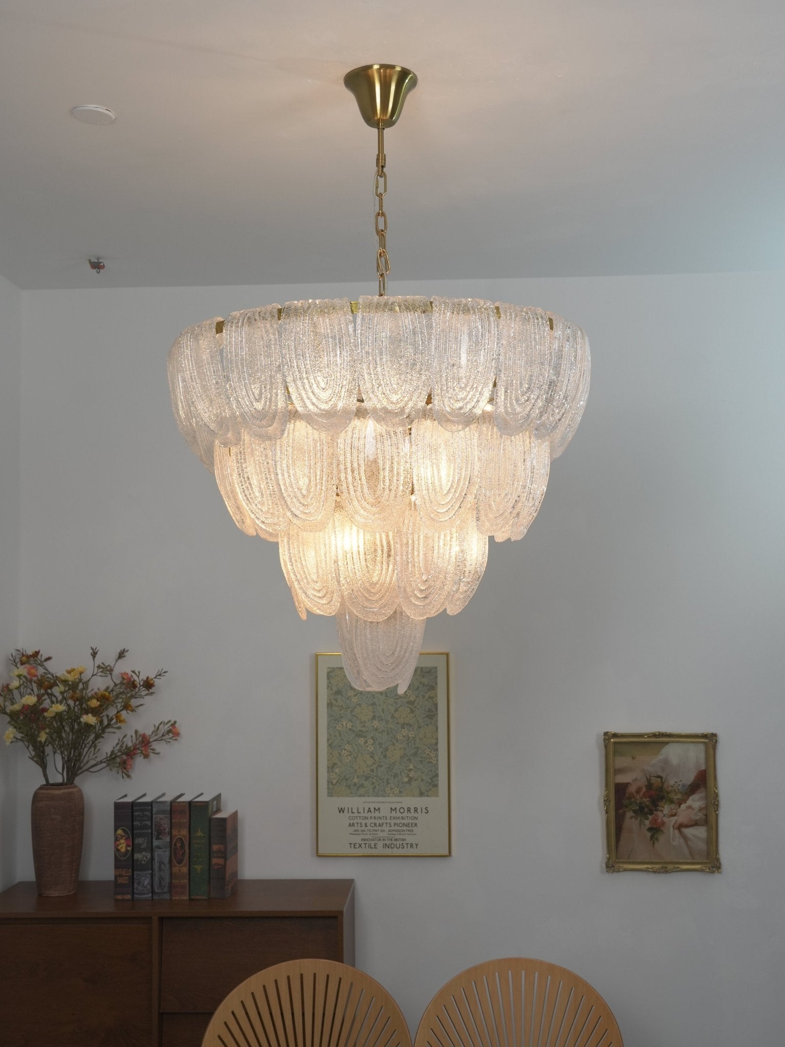 Layered Murano Glass Petal Chandelier