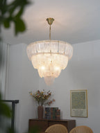 Layered Murano Glass Petal Chandelier