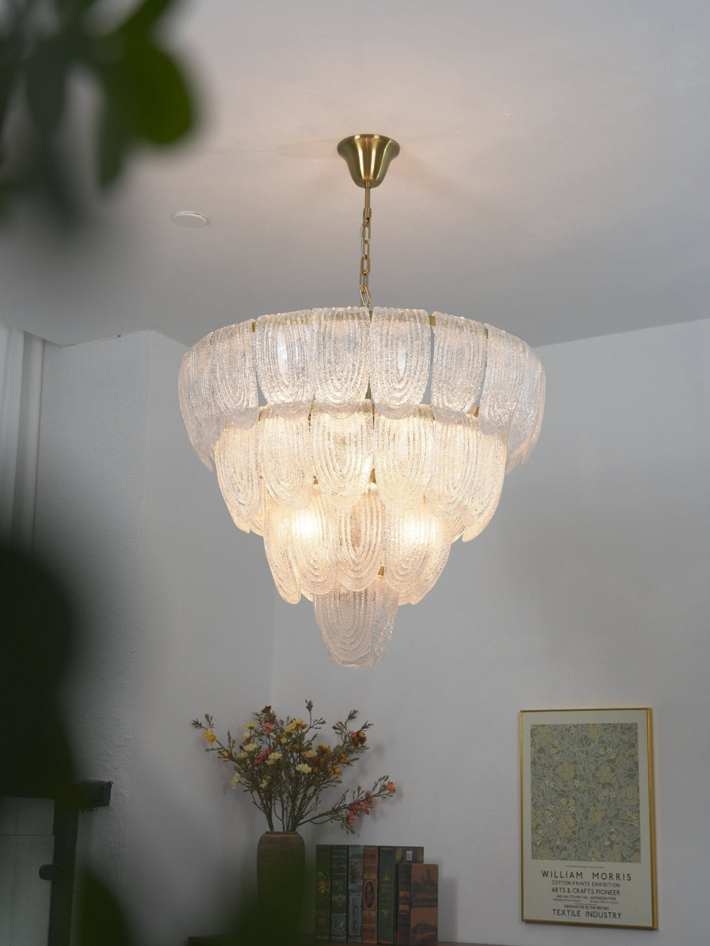 Layered Murano Glass Petal Chandelier