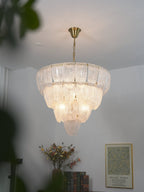 Layered Murano Glass Petal Chandelier