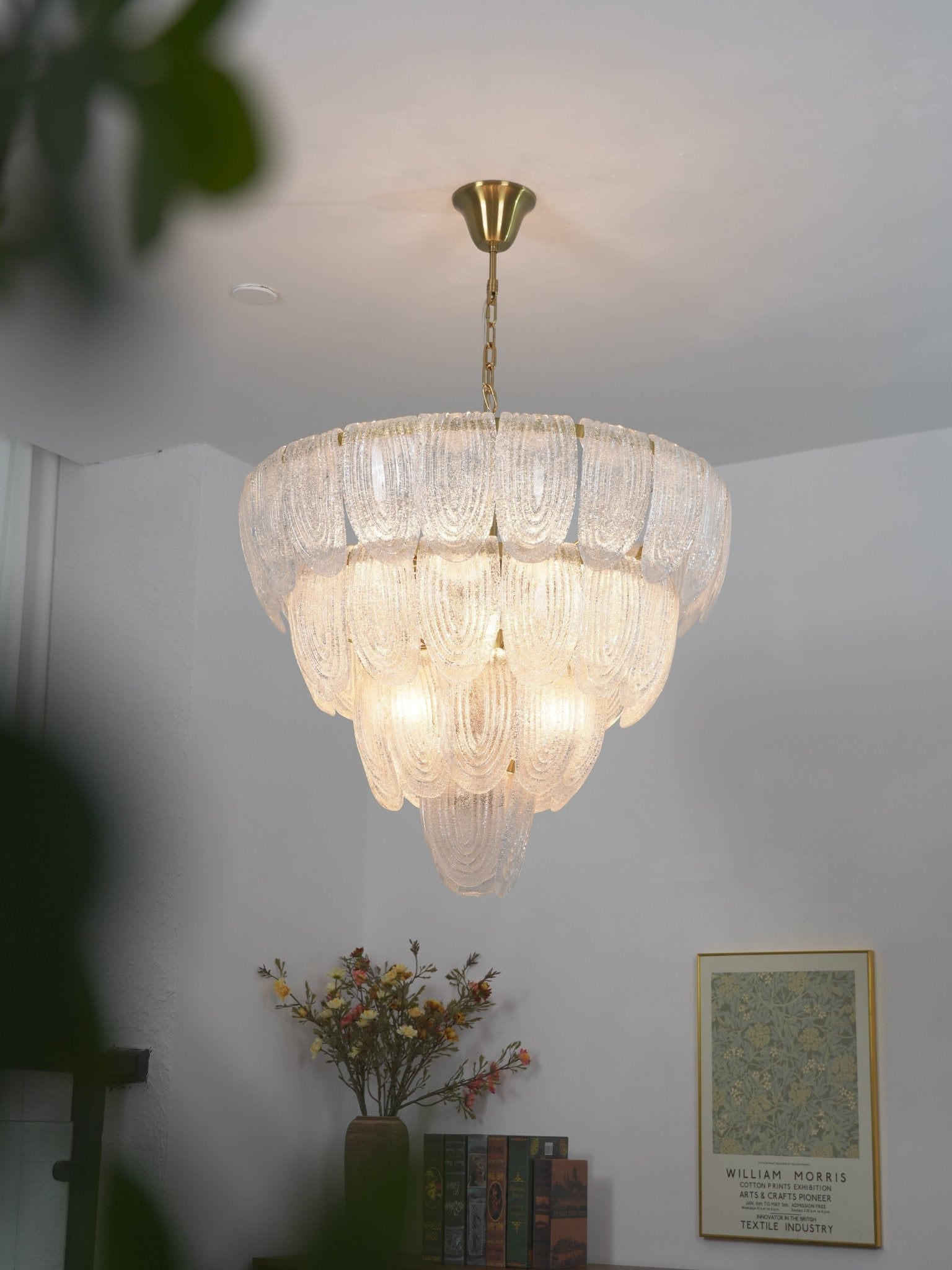 Layered Murano Glass Petal Chandelier