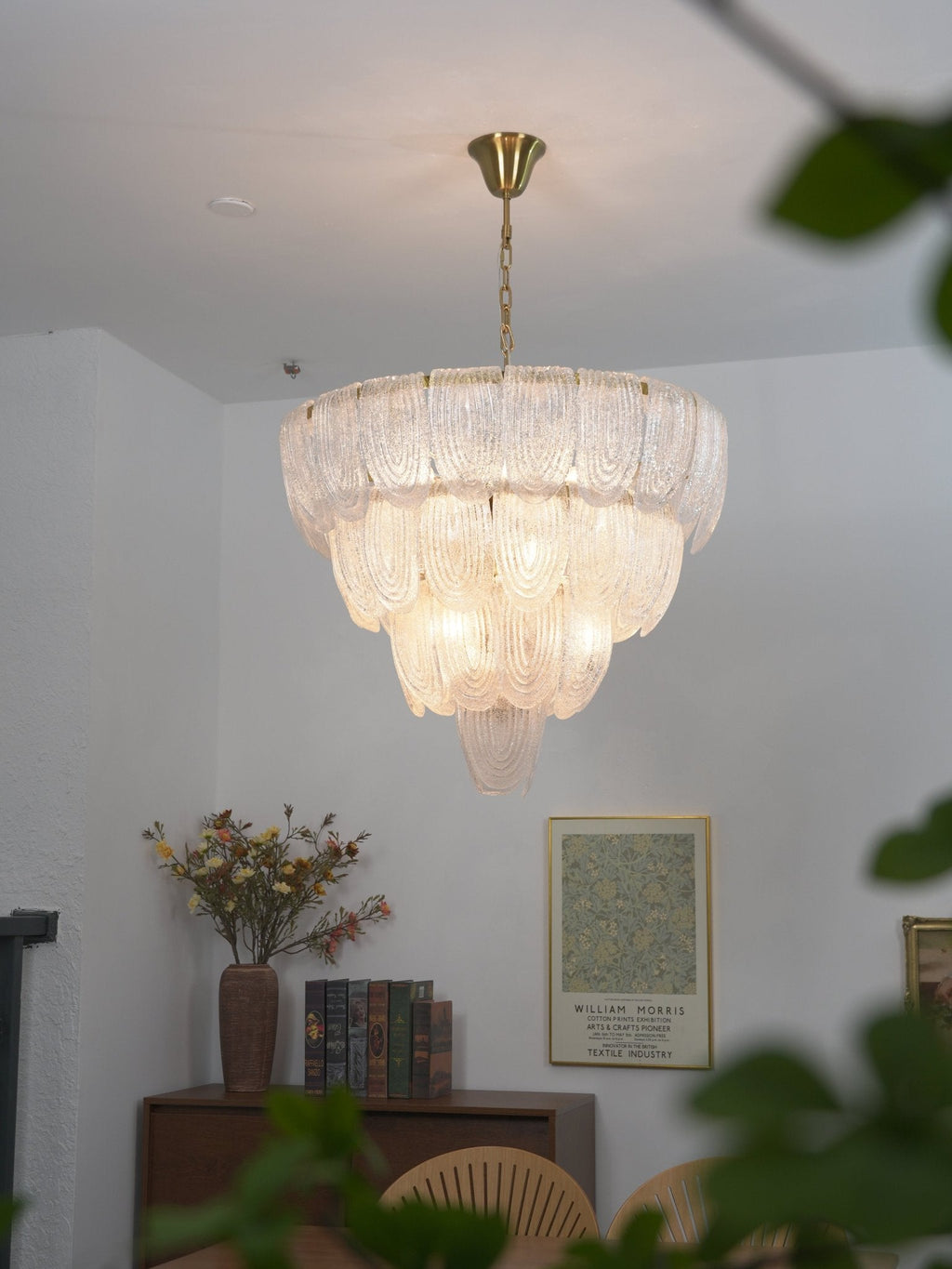 Layered Murano Glass Petal Chandelier