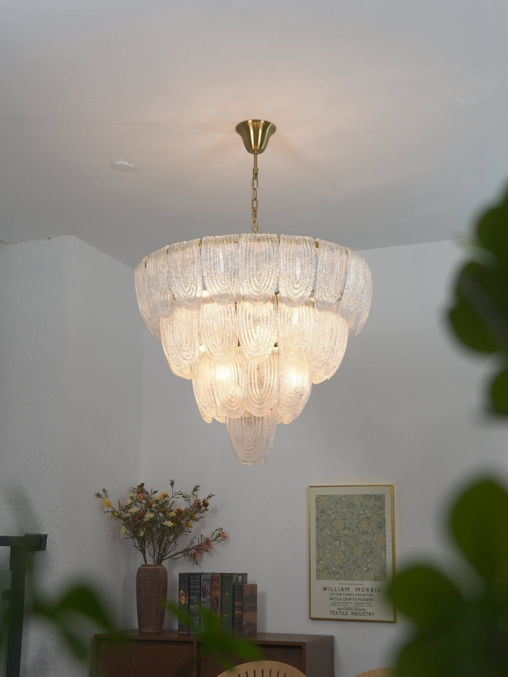 Layered Murano Glass Petal Chandelier