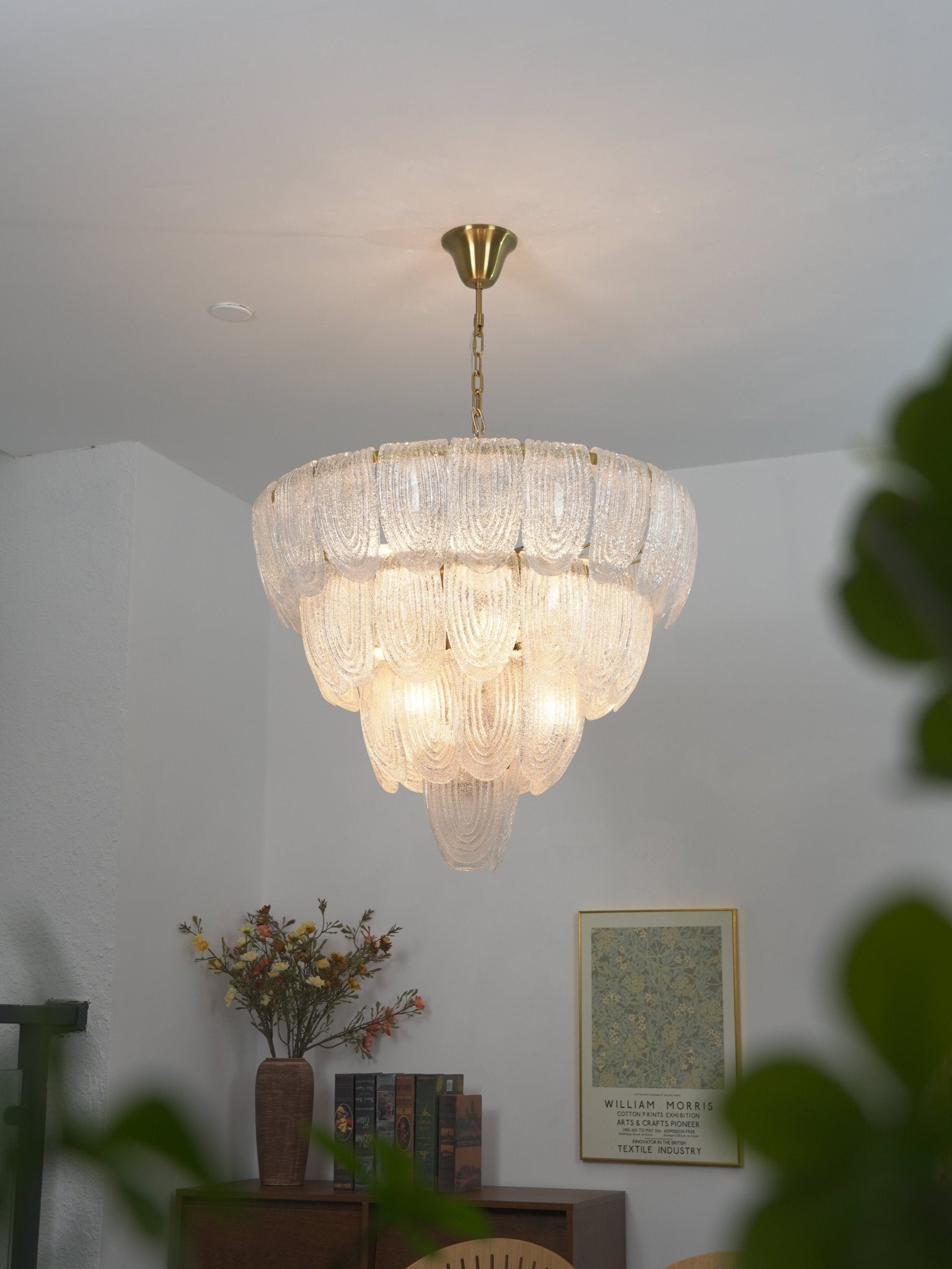 Layered Murano Glass Petal Chandelier