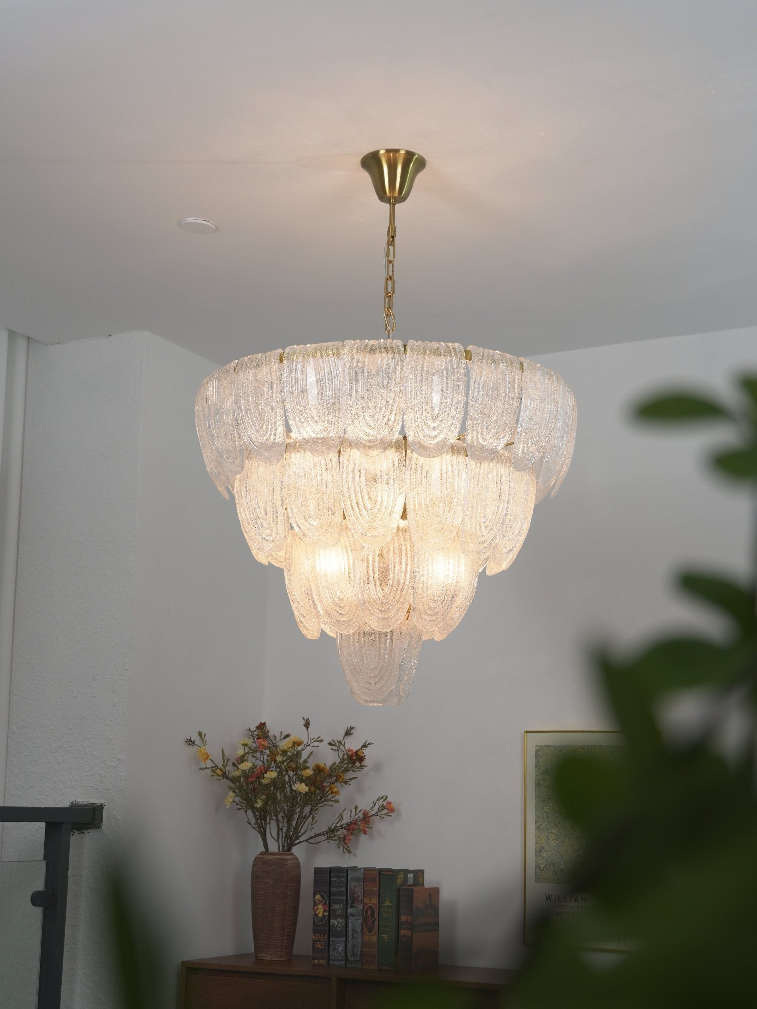 Layered Murano Glass Petal Chandelier