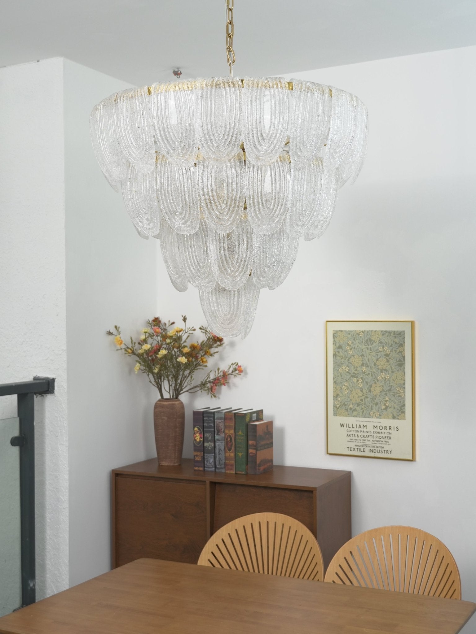 Layered Murano Glass Petal Chandelier