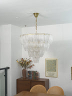 Layered Murano Glass Petal Chandelier