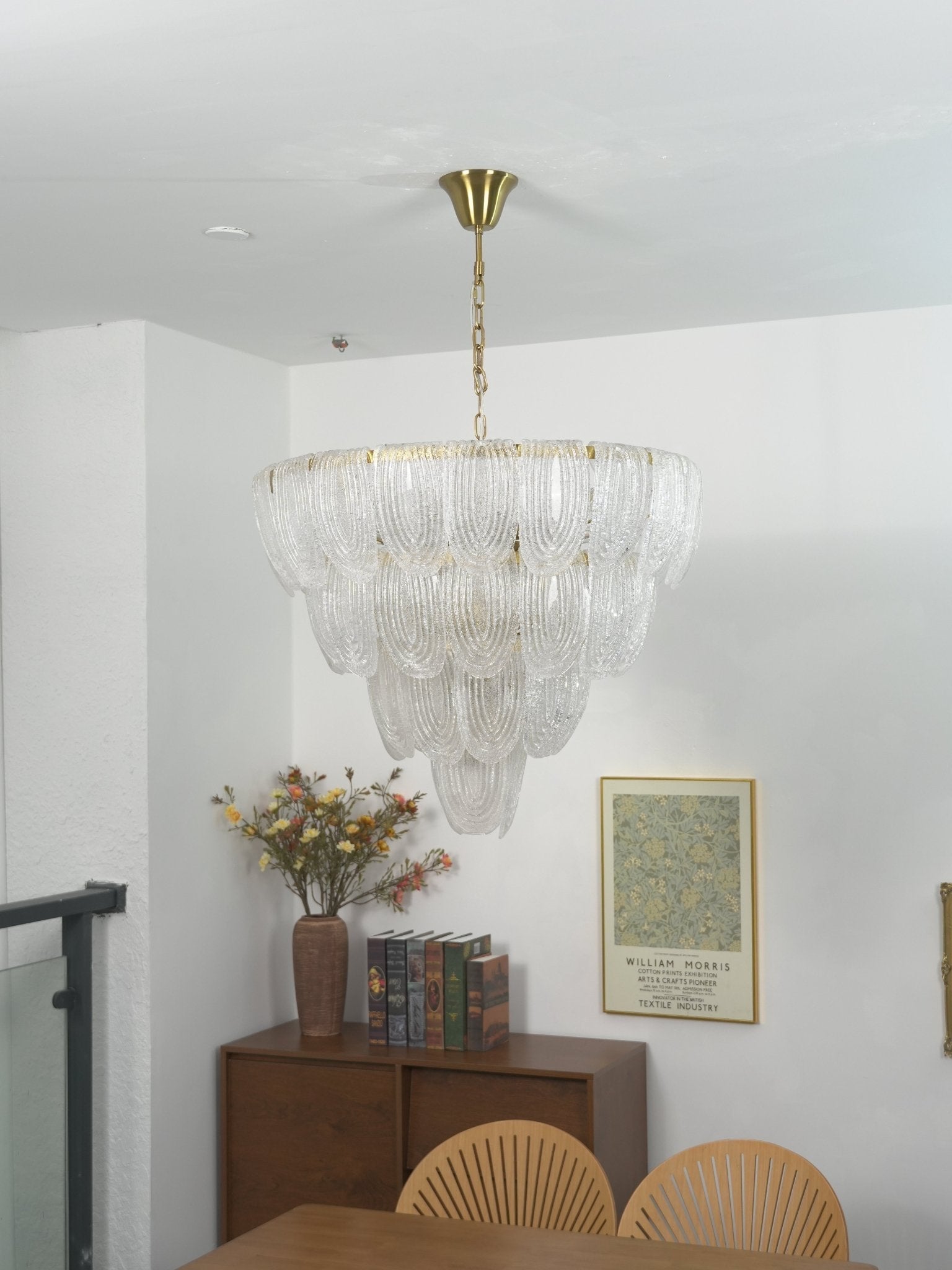 Layered Murano Glass Petal Chandelier