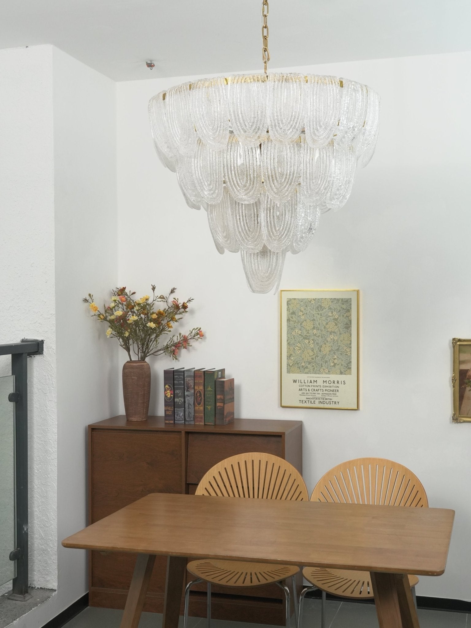 Layered Murano Glass Petal Chandelier