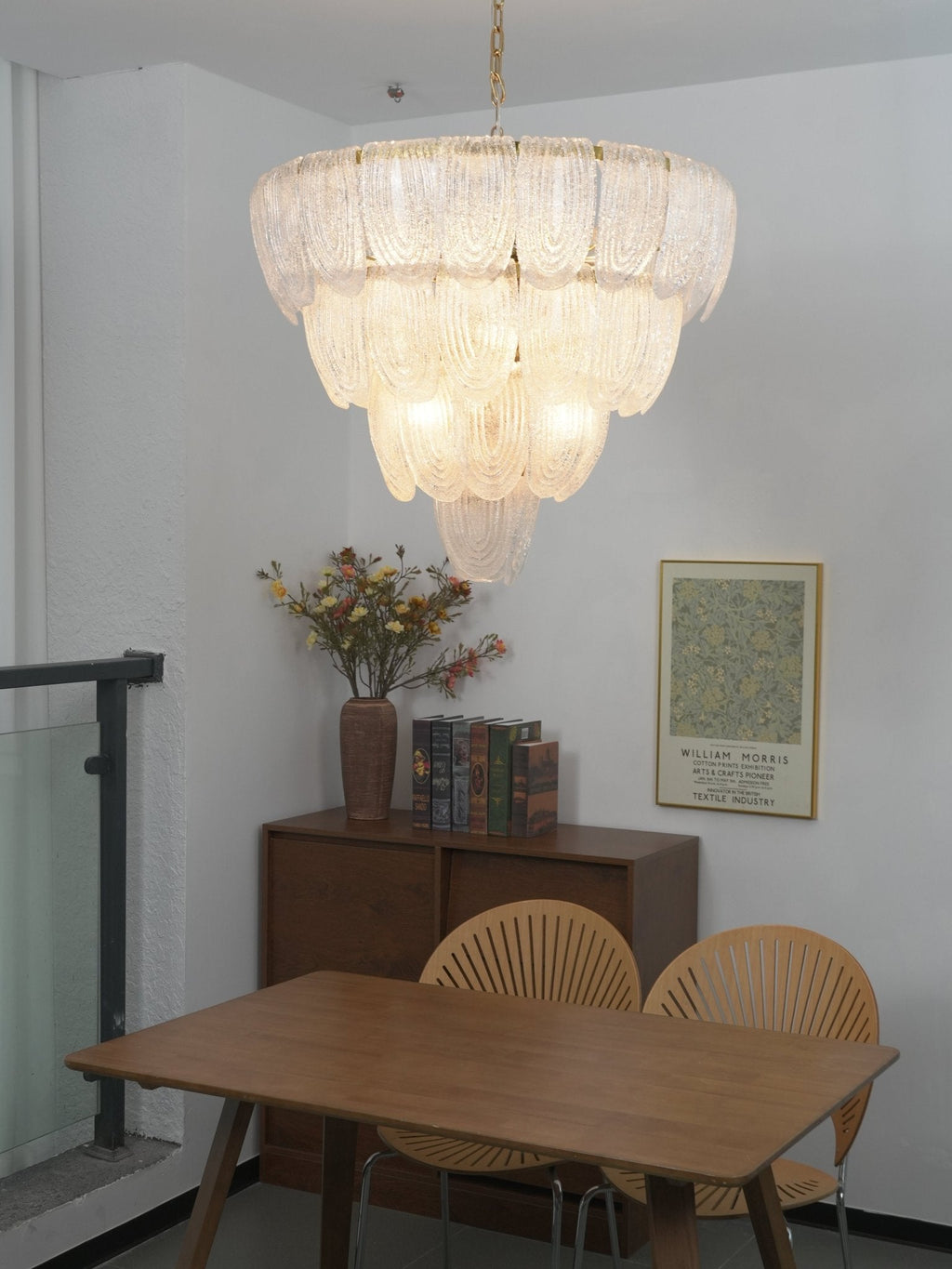 Layered Murano Glass Petal Chandelier