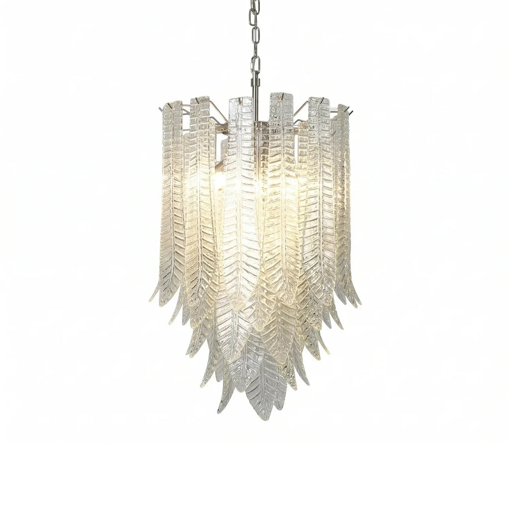 Leaf-Textured Layered Glass Chandelier product image