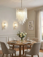 Leaf-Textured Layered Glass Chandelier product image