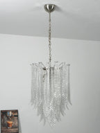 Leaf-Textured Layered Glass Chandelier product image