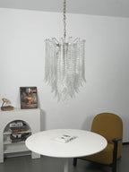 Leaf-Textured Layered Glass Chandelier product image