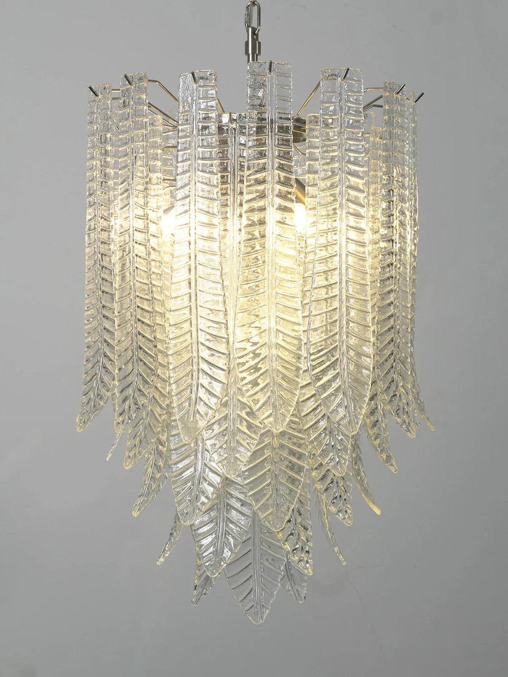 Leaf-Textured Layered Glass Chandelier product image