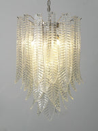 Leaf-Textured Layered Glass Chandelier product image
