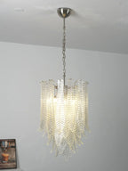 Leaf-Textured Layered Glass Chandelier product image