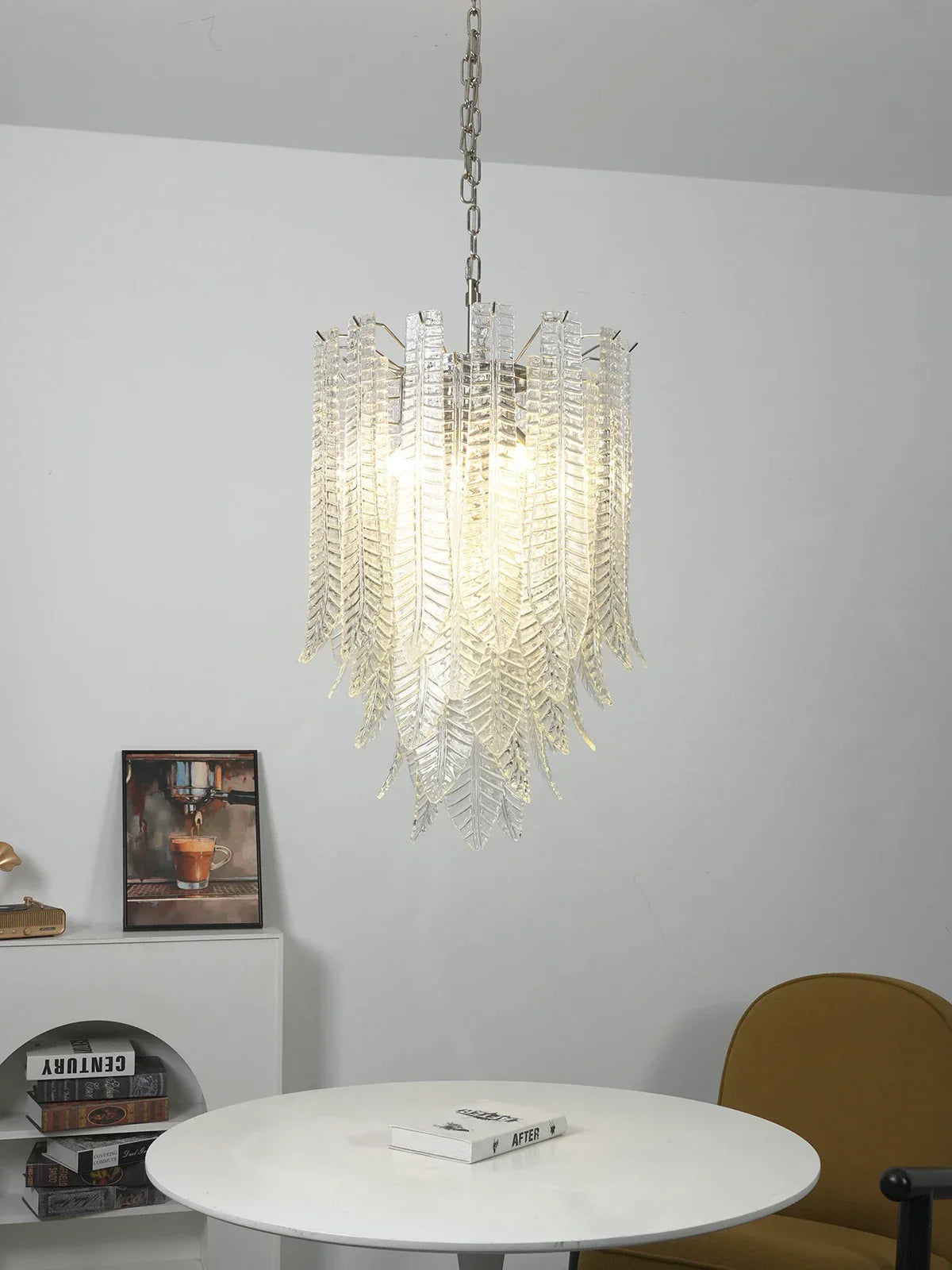 Leaf-Textured Layered Glass Chandelier product image