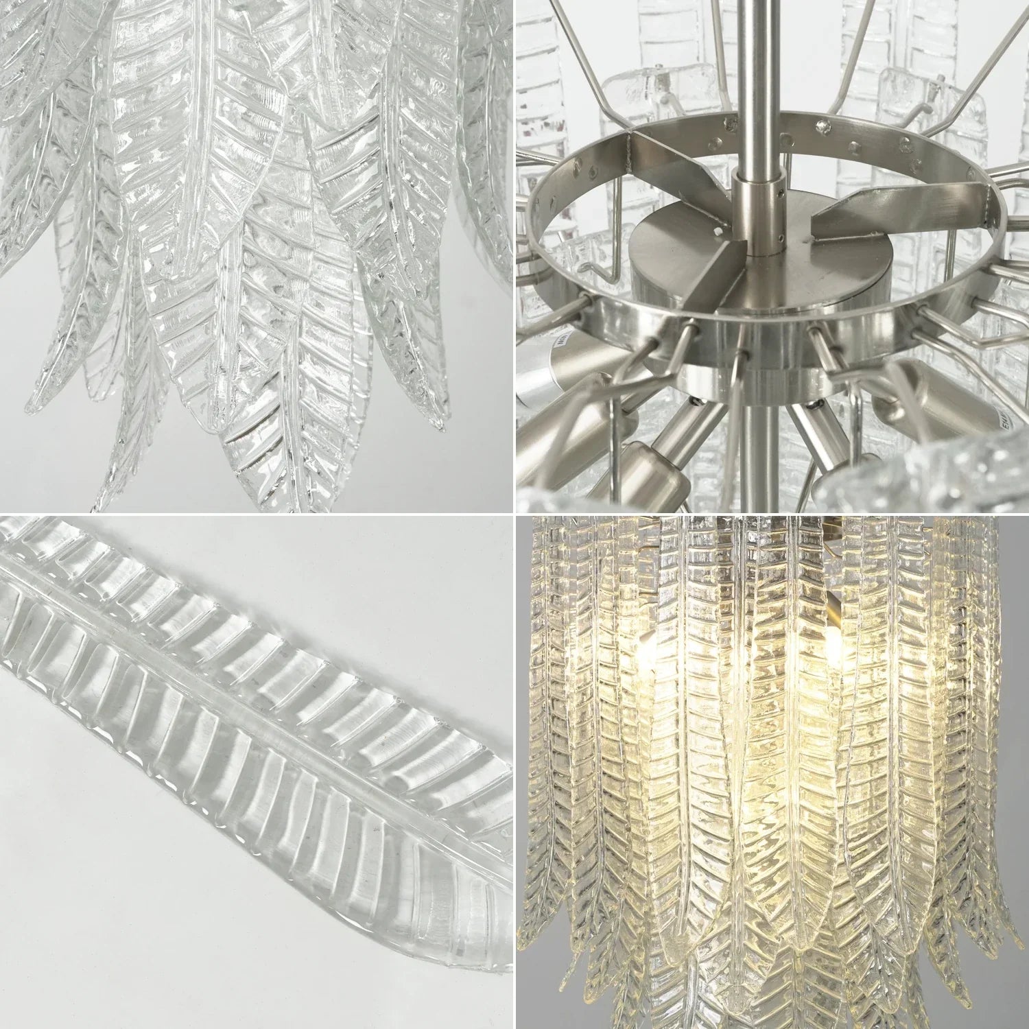 Leaf-Textured Layered Glass Chandelier product image