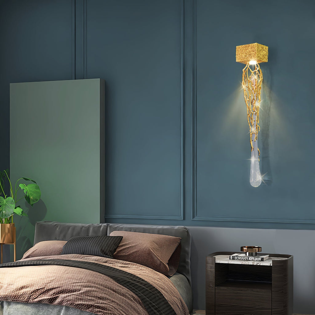 Liquid Drop Branch Wall Lamp by Bling Lighting Studio