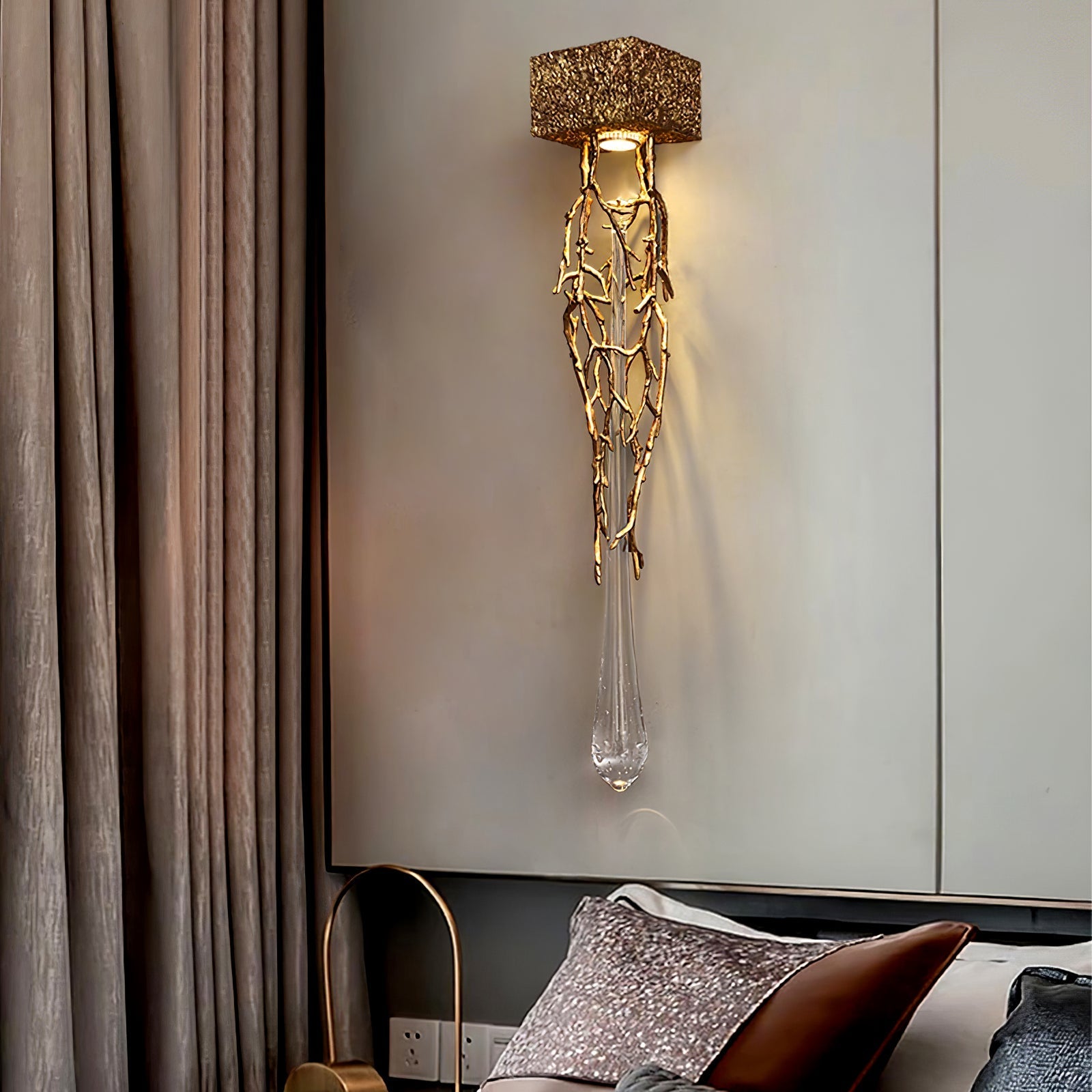 Liquid Drop Branch Wall Lamp by Bling Lighting Studio