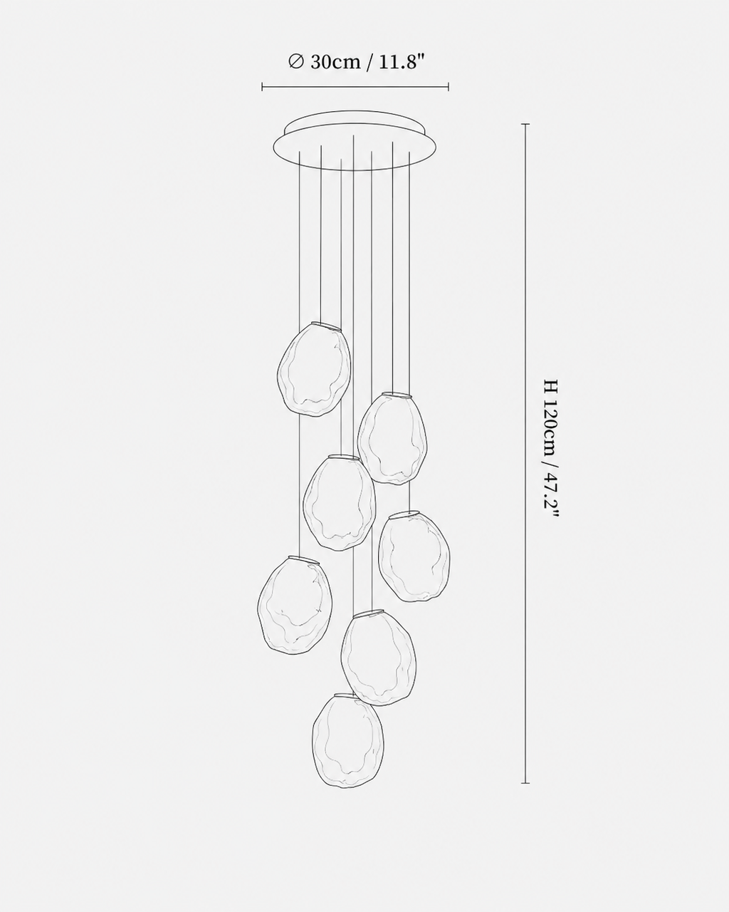 Liquid Glass Stone Pendant Light