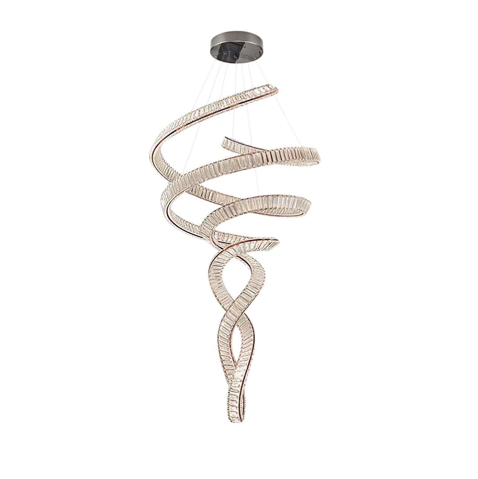 Tall Twisting Glass Staircase Chandelier product image