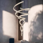 Tall Twisting Glass Staircase Chandelier product image