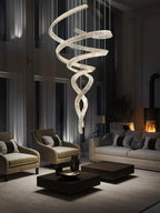 Tall Twisting Glass Staircase Chandelier product image