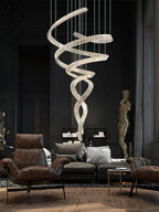 Tall Twisting Glass Staircase Chandelier product image